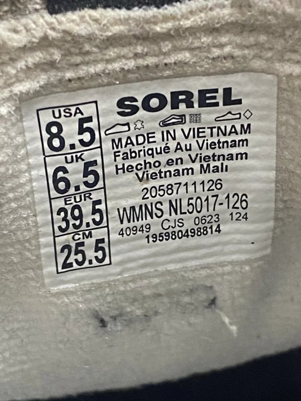 Sorel Caribou x WP Waterproof White Black Low Top Outdoor Hiking Boots Women 8.5 - Picture 6 of 6